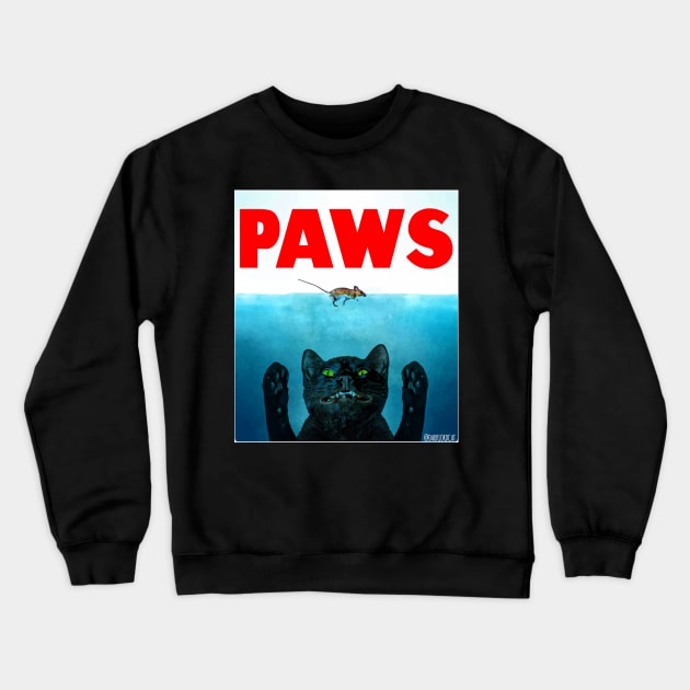 Paws (Cat Jaws) Crewneck Sweatshirt by darklordpug